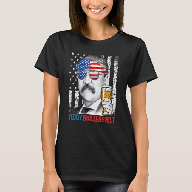 Teddy Boozedevelt Theodore Roosevelt 4 juli A T Shirt (Framsida)