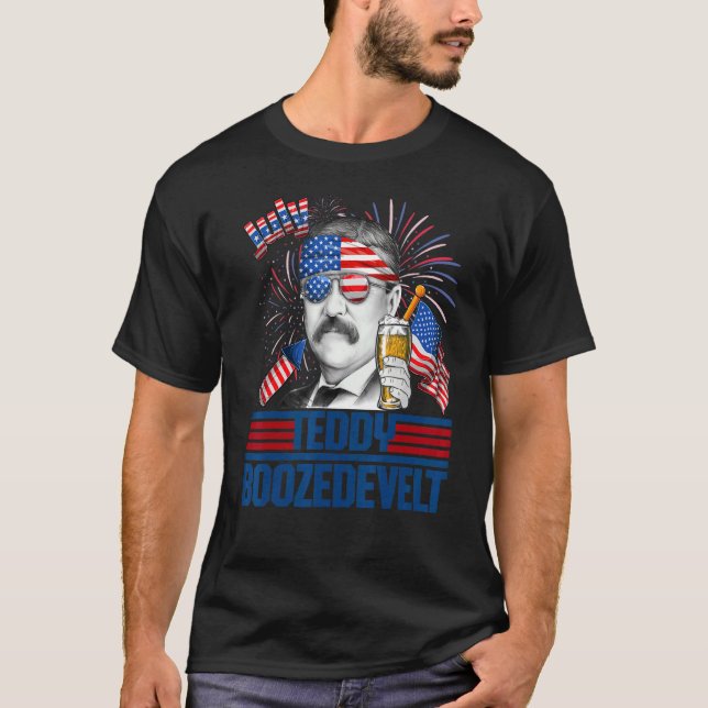 Teddy Boozedevelt Theodore Roosevelt 4 juli A T Shirt (Framsida)