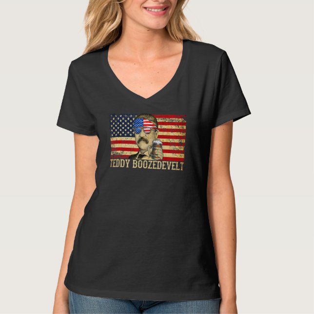 Teddy Boozedevelt Theodore Roosevelt 4 juli A T Shirt (Framsida)