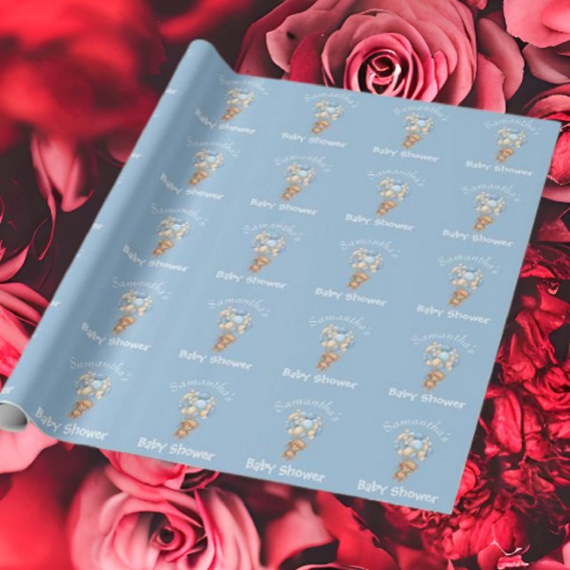 Teddy Boy Balloon Baby Shower Blue Presentpapper (Bring your dream party to life with our selection of quality Teddy Bear themed party supplies )