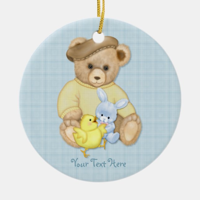 Teddy Boy Påsk Julgransprydnad Keramik (Framsidan)