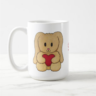 Teddy Bunny med kursiv namn personlig mugg