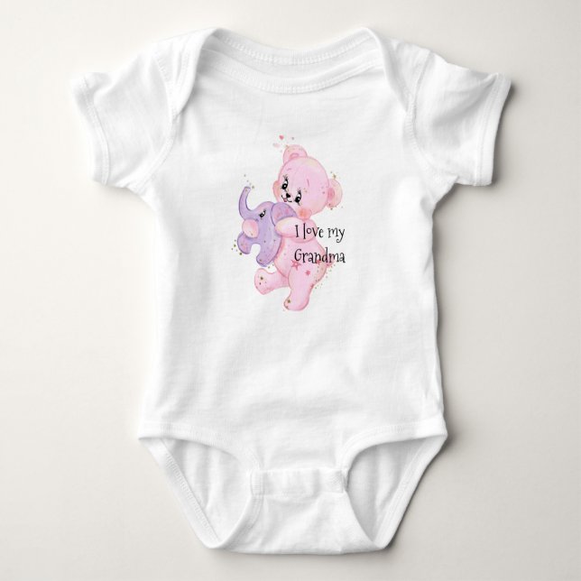 Teddy Carrying Elephant Bodykostes Personlig T Shirt (Framsida)
