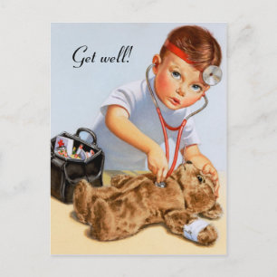 Teddy Checkup Vykort