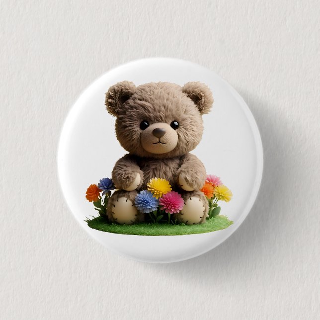 Teddy_design- av Maaya Prints, White Knapp (Framsida)