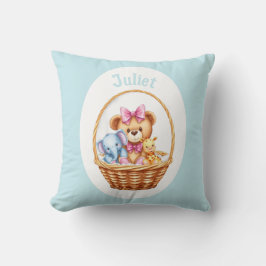 Teddy & friends in a basket kudde