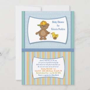 Teddy Guy Baby Shower-inbjudan Inbjudningar