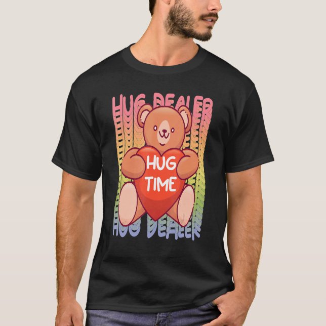 Teddy Hug Dealer Rainbow Cute Nalle Hug Time T Shirt (Framsida)