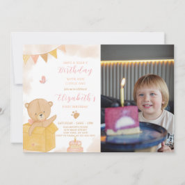 Teddy i boxdags inbjudan med foto