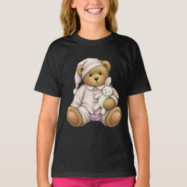 Teddy i en Rosa Pajama med en plush-kanin T Shirt