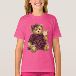 Teddy i en Velvet-klänning med Ice Cream T Shirt
