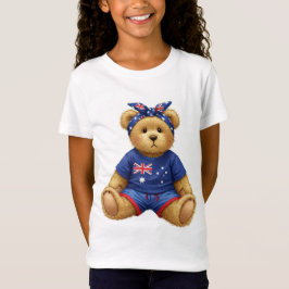 Teddy i ett T-Shirt med australisk Flagga, av N
