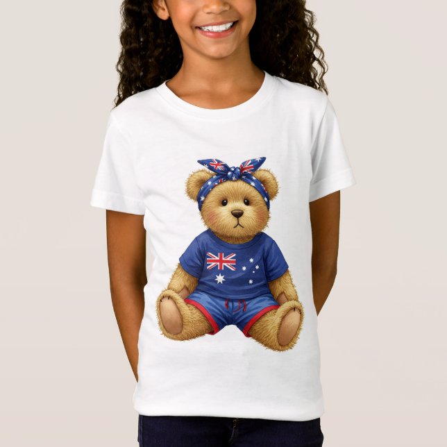 Teddy i ett T-Shirt med australisk Flagga, av N (Framsida)