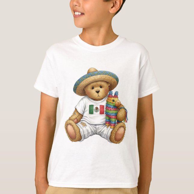Teddy i ett T-Shirt med den mexikanska Flagga, av  (Framsida)
