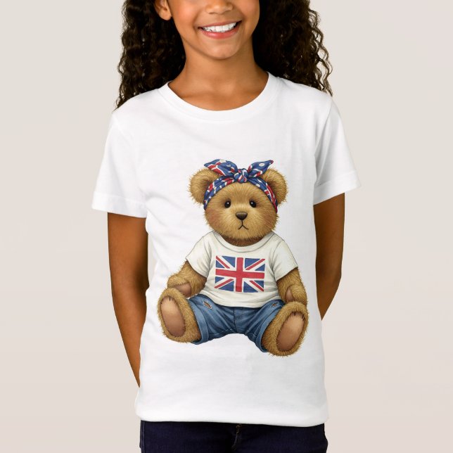 Teddy in a T-Shirt with UK Flagga, by Natasha U (Framsida)