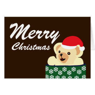 Teddy jul hälsningskort