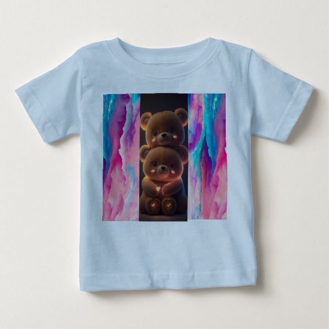 "Teddy Kärlek: Baby T-Shirt med Adsible (Framsida)