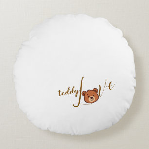Teddy Kärlek Round Pillow Rund Kudde