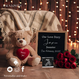 Teddy Love & Baby Pregnancy Announcement Card Meddelande