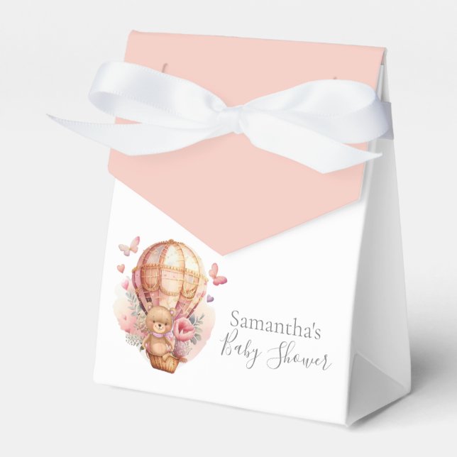 Teddy Luftballong Rosa Barly Wait Favor Box Presentaskar (Framsidan Sidan)