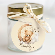 Teddy Måne Baby Shower Favor Gift-Märkre