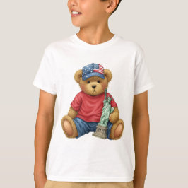 Teddy med Frihetsgudinnan, av Natasha Us T Shirt