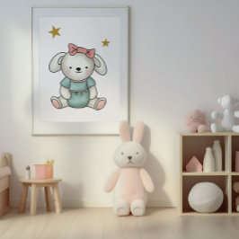 Teddy med klänning och band Poster