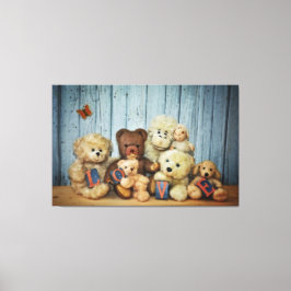Teddy med vänner canvastryck