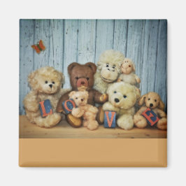 Teddy med vänner magnet