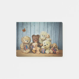 Teddy med vänner post-it block