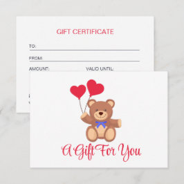 Teddy Memory Bear Business Gift-certifikat