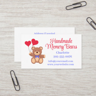 Teddy Memory Bear med QR-koder Visitkort