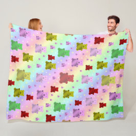 teddy, nalle, pastel, child + mönster, baby, r fleecefilt