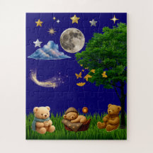 Teddy Night Park Estetisk Pussel