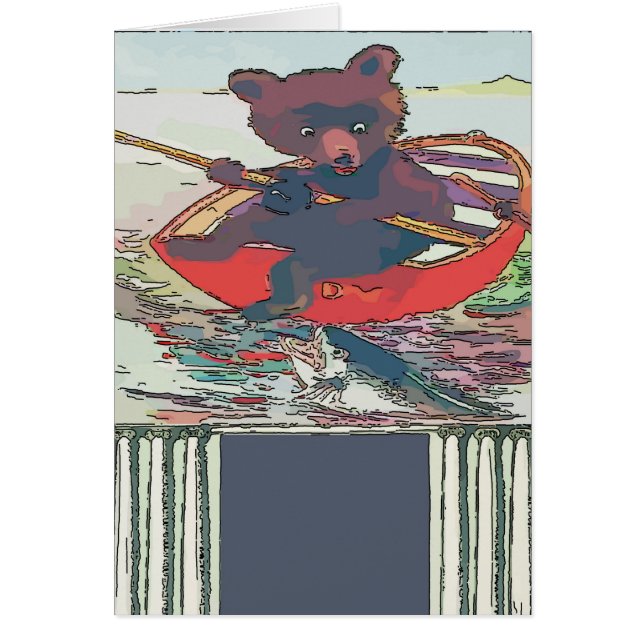 Teddy och Fish Hälsningskort (Framsidan)