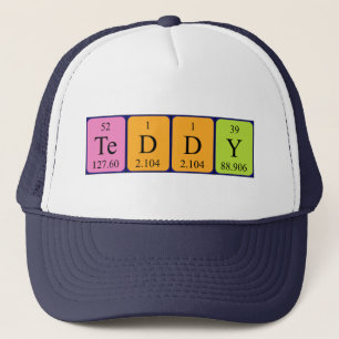 Teddy periodiskt bord namn hat keps