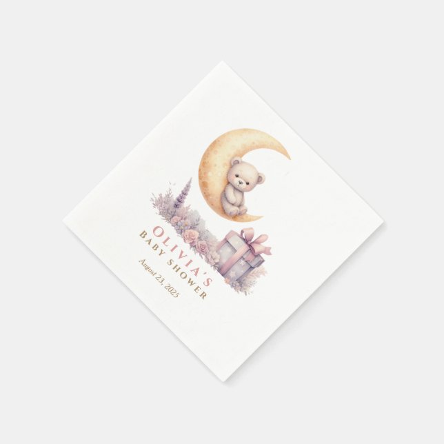 Teddy Pink Bear Girl Pappersservett (Hörn)