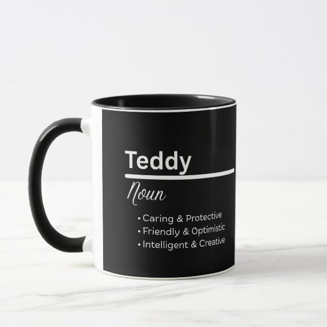 Teddy Pojknamn Personlig Mugg (Vänster)