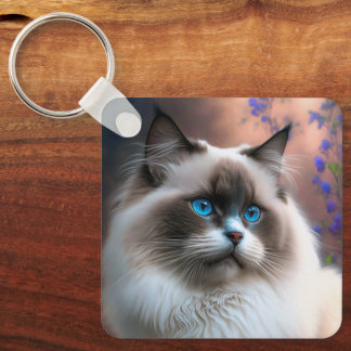Teddy, Ragdoll Cat Keychain Nyckelring