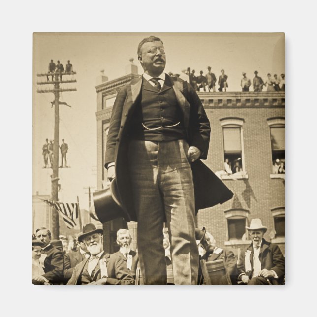 Teddy Roosevelt 1905 Stereoview Card-Vintage Magnet (Framsidan)