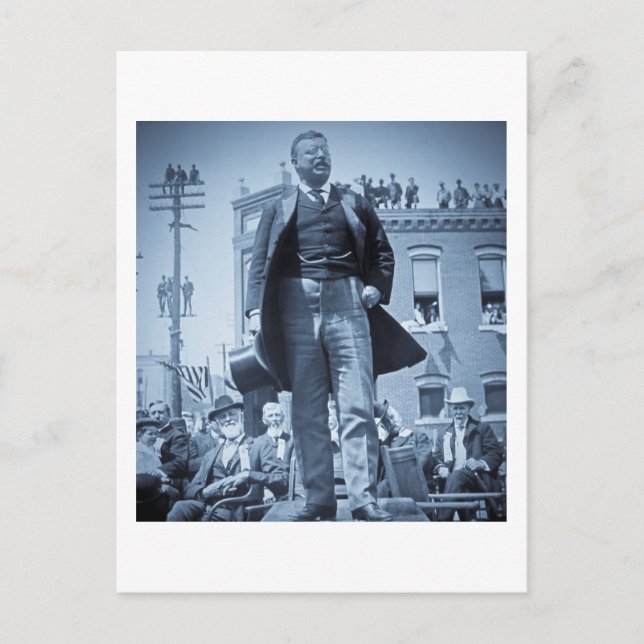 Teddy Roosevelt Bull Moose Speaks 1905 Vykort (Framsida)