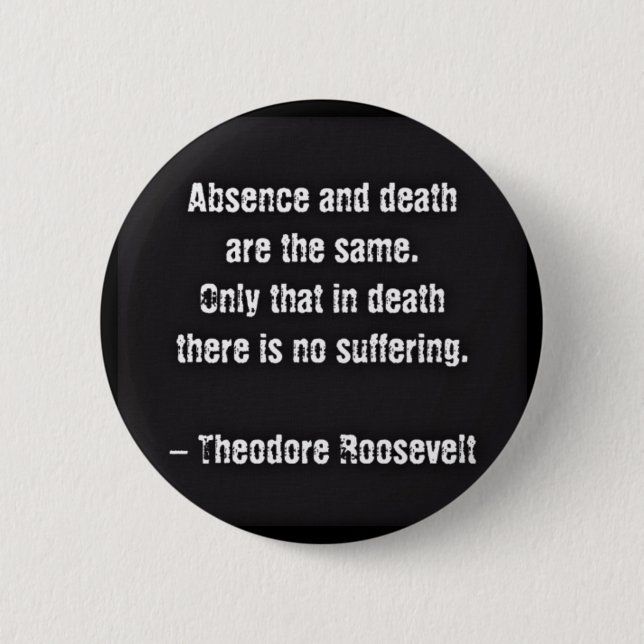 Teddy Roosevelt Citat - Frånvaro Och Död Knapp (Framsida)
