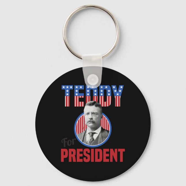 Teddy Roosevelt För President Älg Theodore  Nyckelring (Framsida)