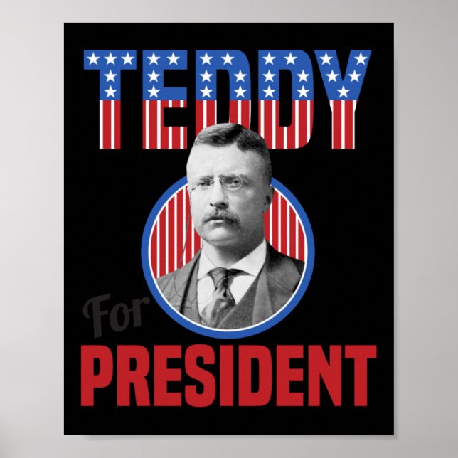 Teddy Roosevelt För President Bull Moose Theodore  Poster (Framsidan)