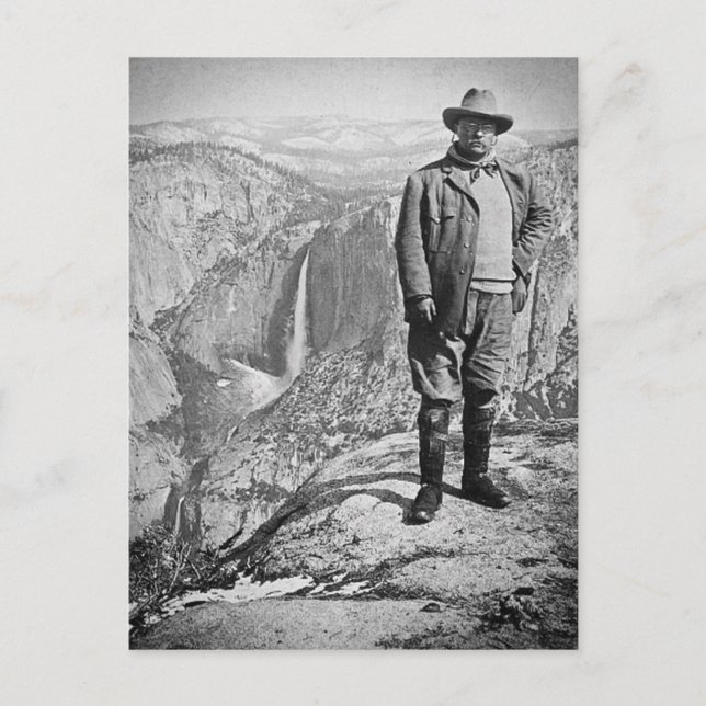 Teddy Roosevelt Glacier Point Yosemite Valley CA Vykort (Framsida)