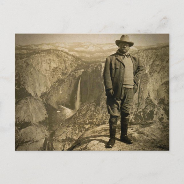 Teddy Roosevelt Glacier Point Yosemite Valley Vykort (Framsida)