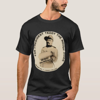 Teddy Roosevelt Kampanj Button-Rough Rider T Shirt