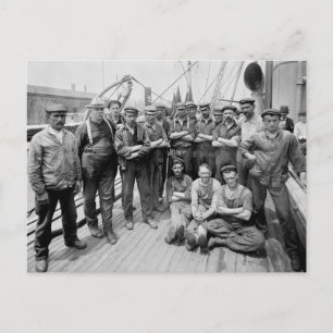 Teddy Roosevelt med Crew, tidigt 1900-talet Vykort