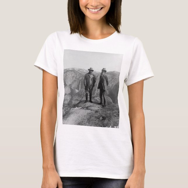 Teddy Roosevelt och John Muir i Yosemite Tee Shirt (Framsida)