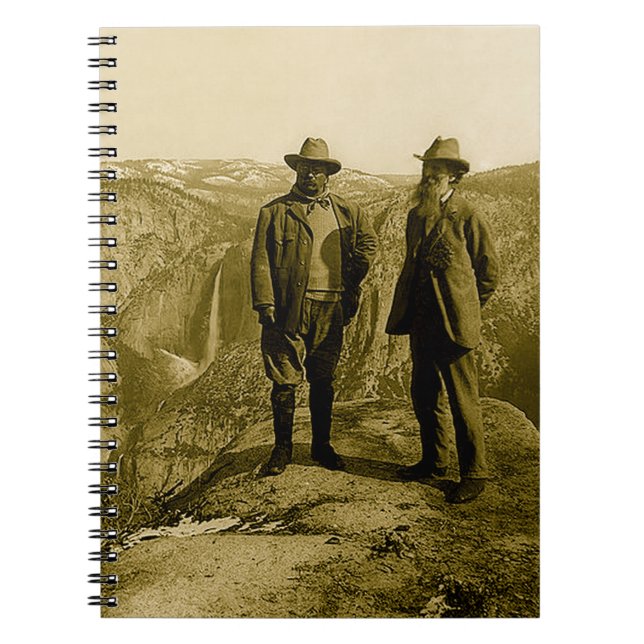 Teddy Roosevelt och John Muir på glaciären pekar Anteckningsbok Med Spiral (Framsidan)